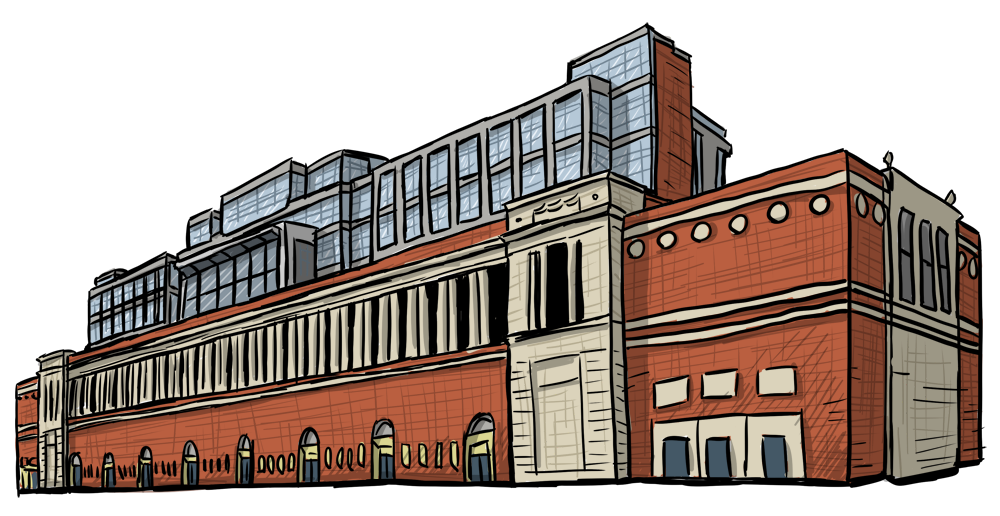 drawing of Memorial Stadium