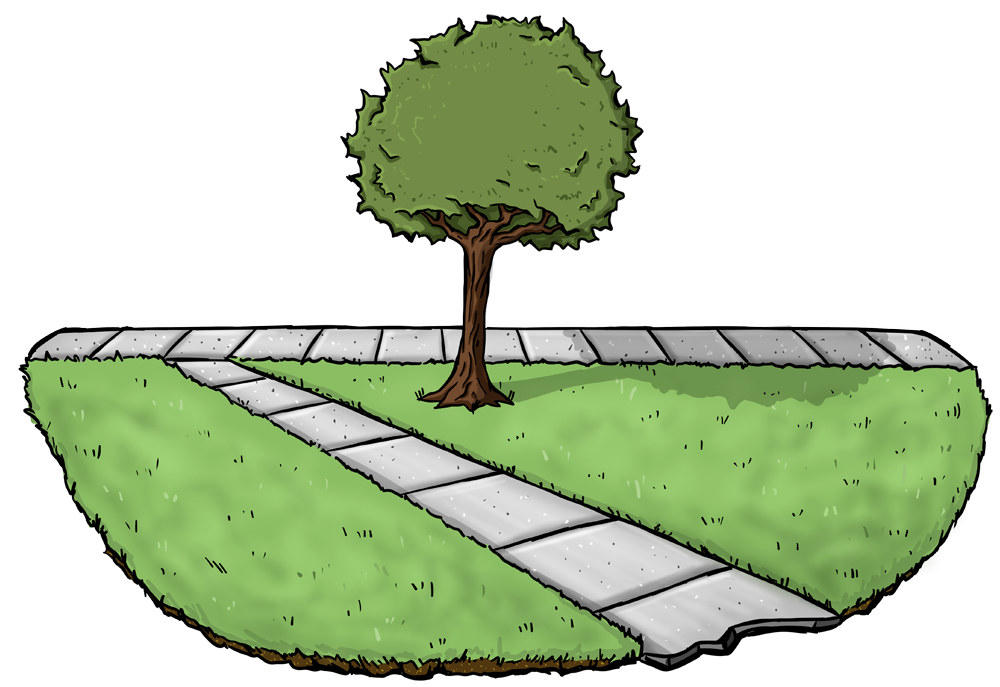 drawing representing the U of I quad